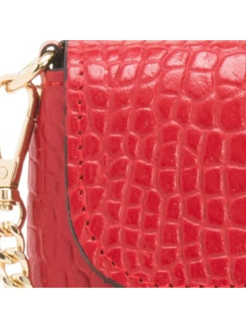 PERSAMAN NEW YORK Made In Italy Leather Crocodile Embossed Clutch